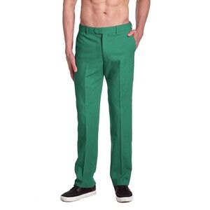 CONCITOR Mens 30x29 Dress Pants Cuffed Hem Terylene Rayon Emerald Green